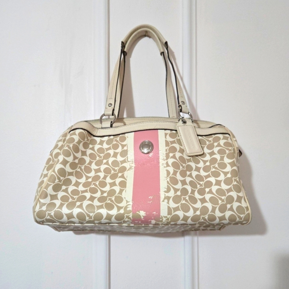 Coach Heritate Stripe Satchel project bag